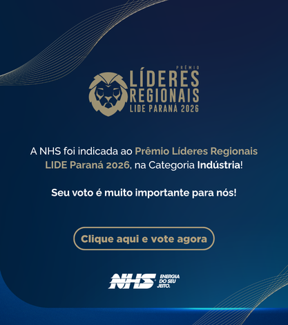 NHS indicada ao Prêmio Líderes Regionais LIDE Paraná 2026 na categoria Indústria — clique e vote